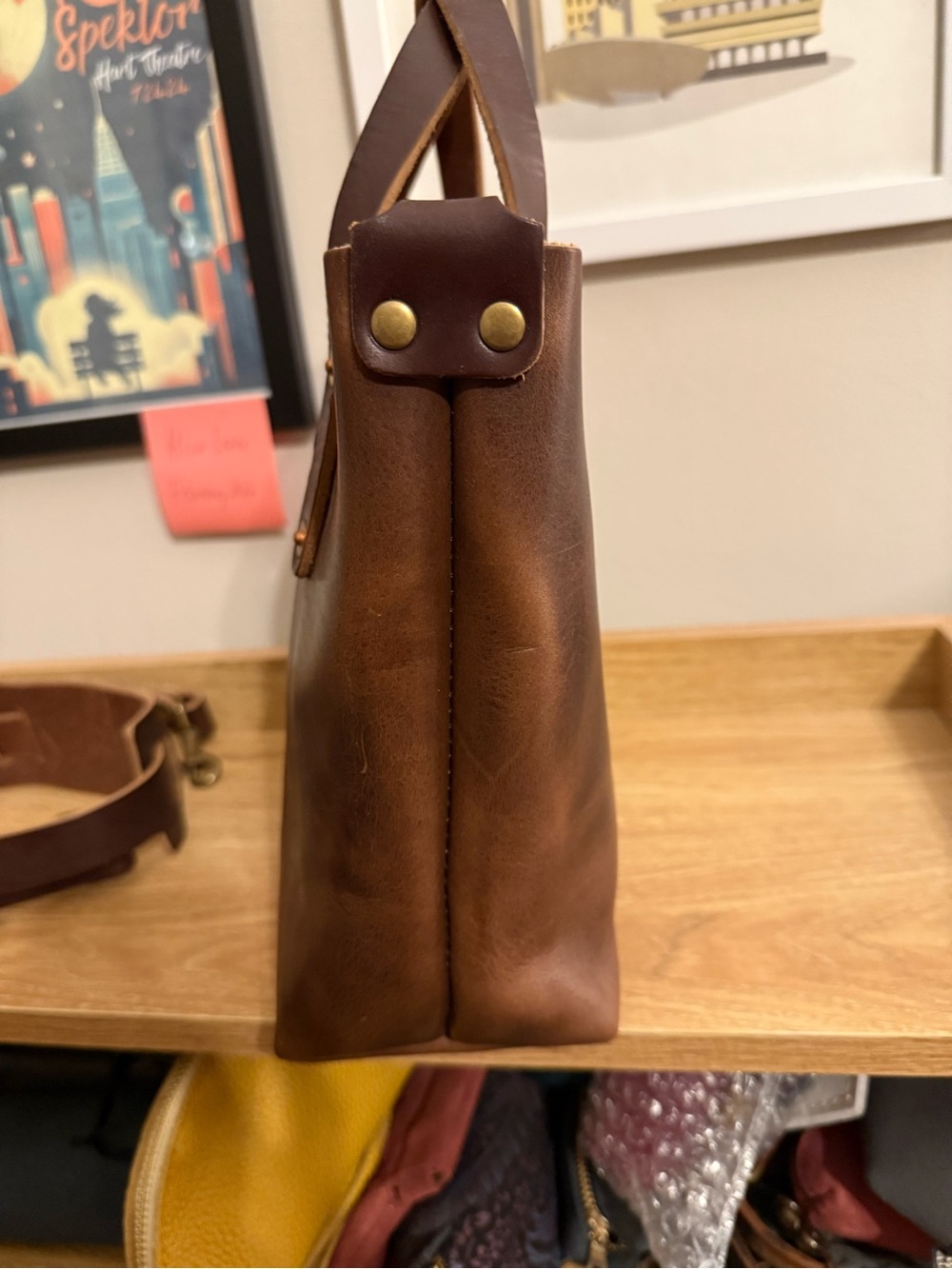 EUC Go Forth Goods Rustic Pecan Mini Avery Crossbody Bag - Picture 6 of 10